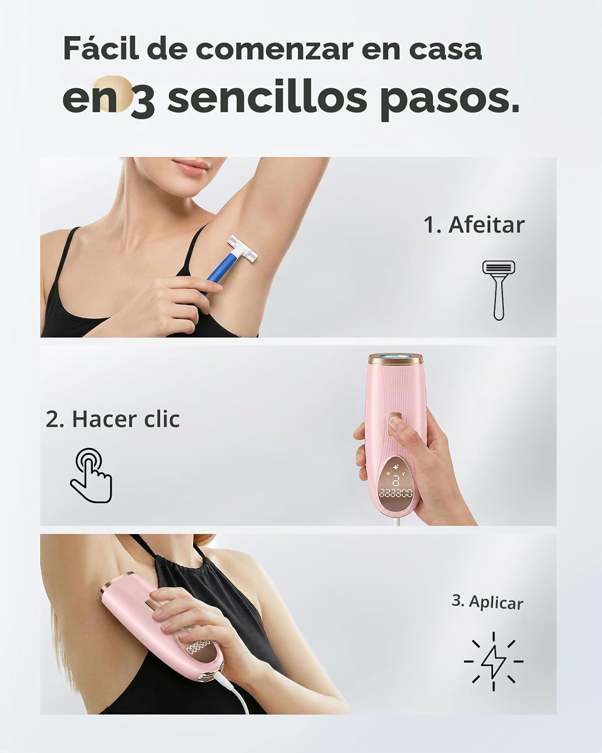 Depilación láser IPL para mujeres y hombres, dispositivo IPL sin do...