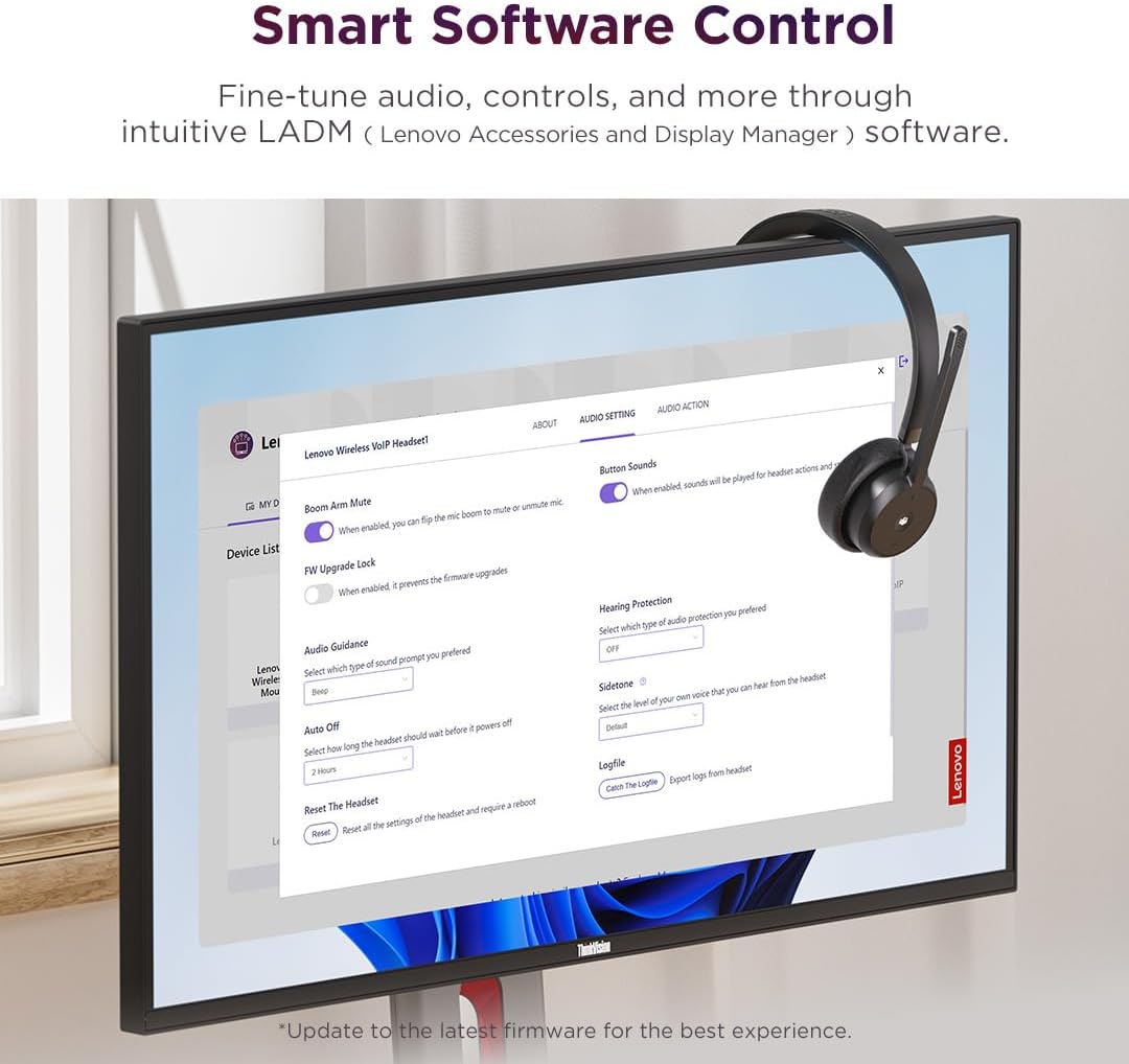 Lenovo - Auriculares inalámbricos VoIP certificados para Teams, con...