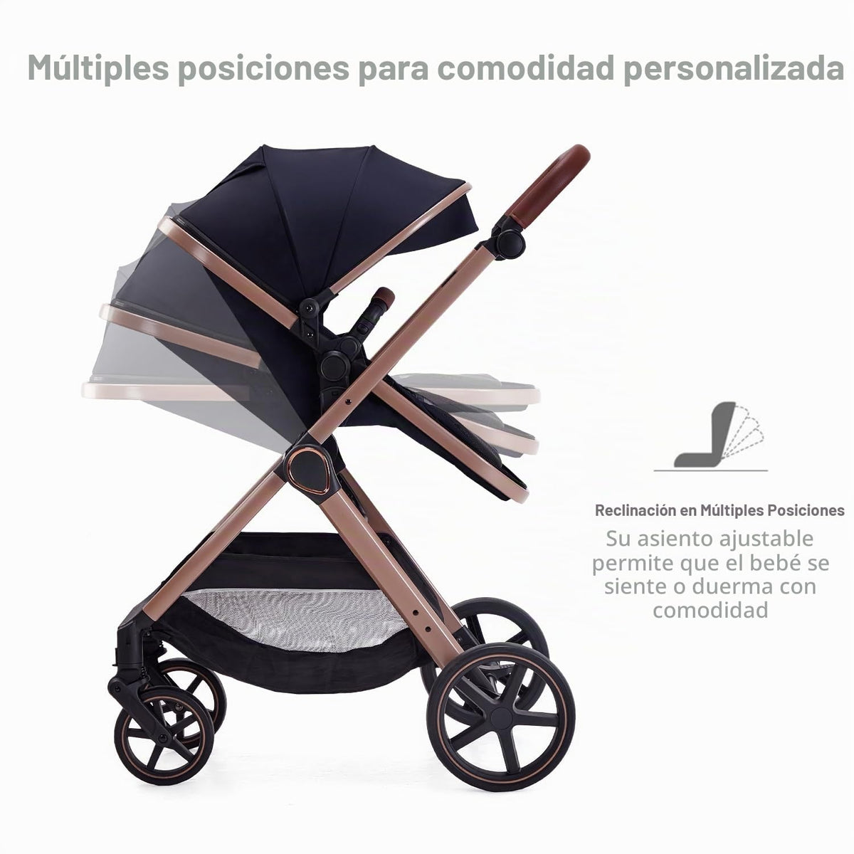 LORTSYBAB Cochecito de bebé 2 en 1, moisés convertible para recién...