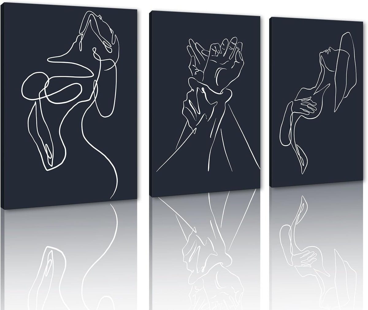 Arte de pared con contorno de cuerpo de mujer, decoración de pared...