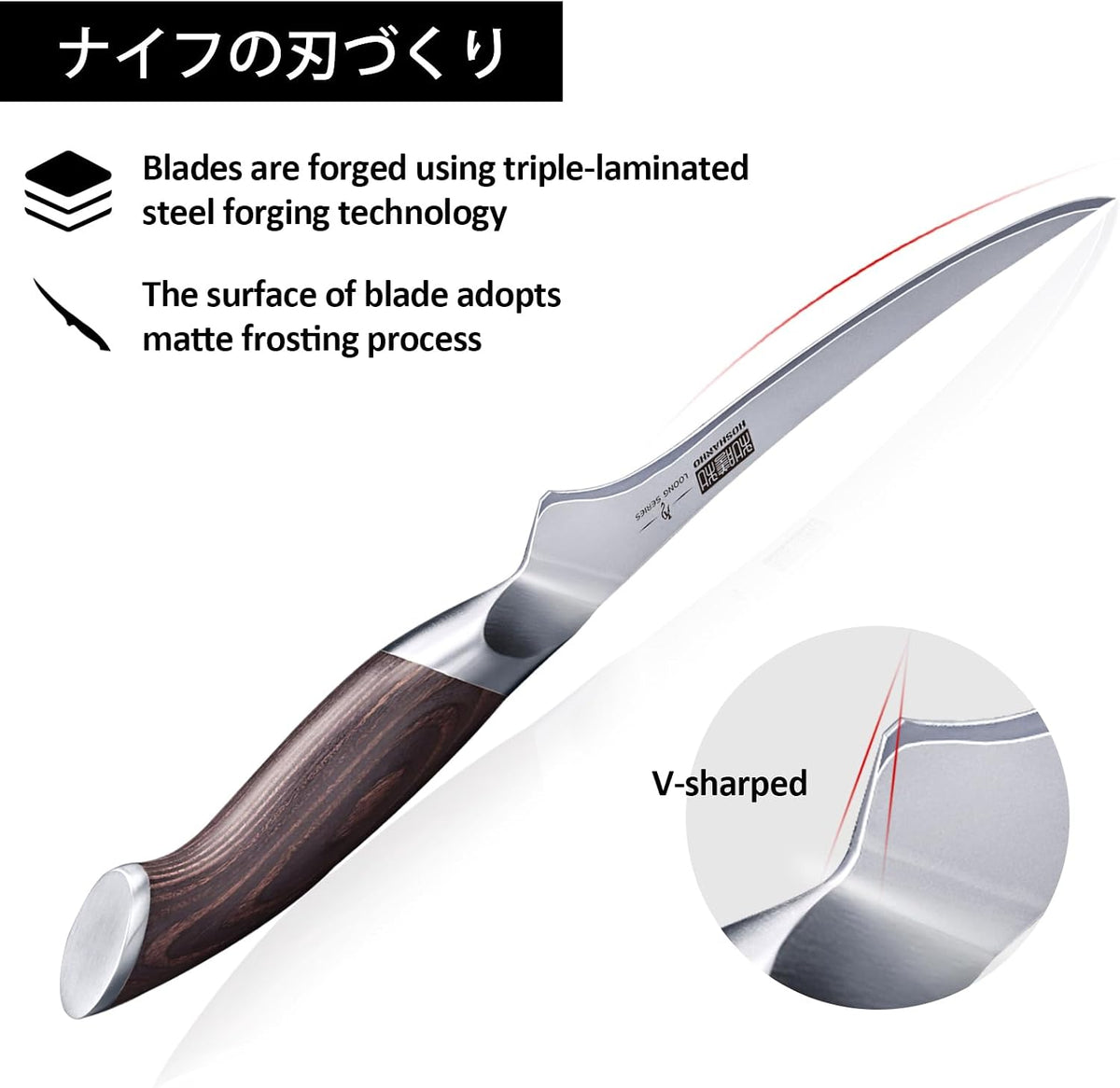 HOSHANHO - Cuchillo de filetear de 7 pulgadas, cuchillo para deshue...