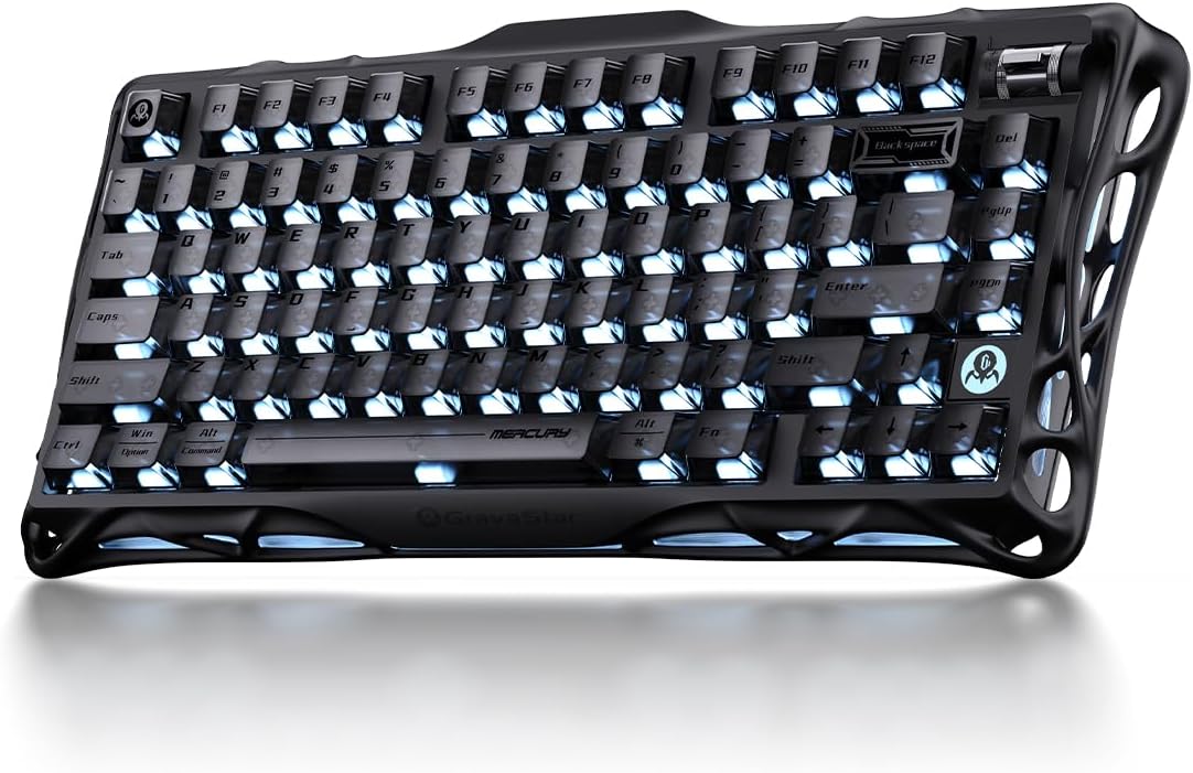 GravaStar Teclado mecánico inalámbrico para juegos Mercury K1 75% c...