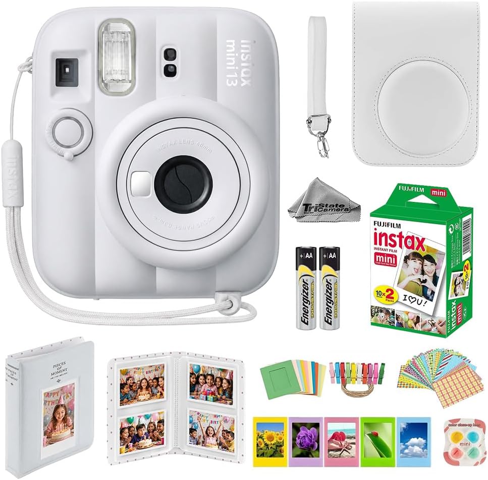 Cámara instantánea Fujifilm Instax Mini 13 blanca con juego de pelí...