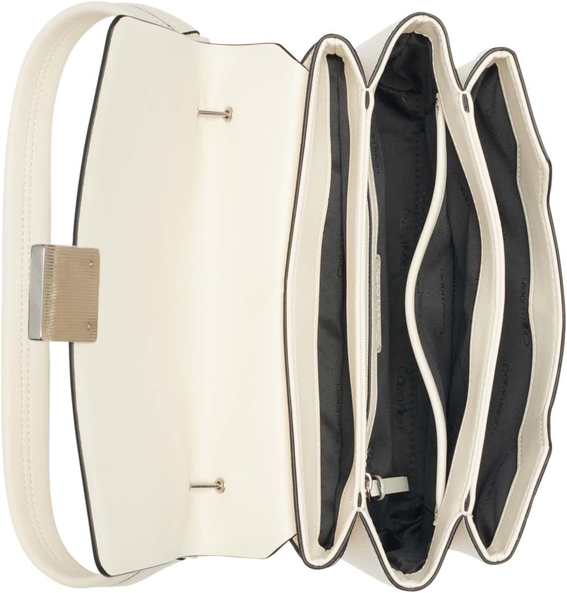 Calvin Klein Clove Bolso de hombro con solapa y triple compartiment...