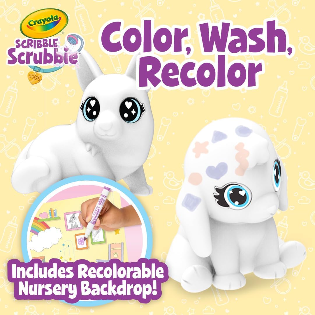 Crayola Scribble Scrubbie Baby Pets Nursery, juguetes de animales p...