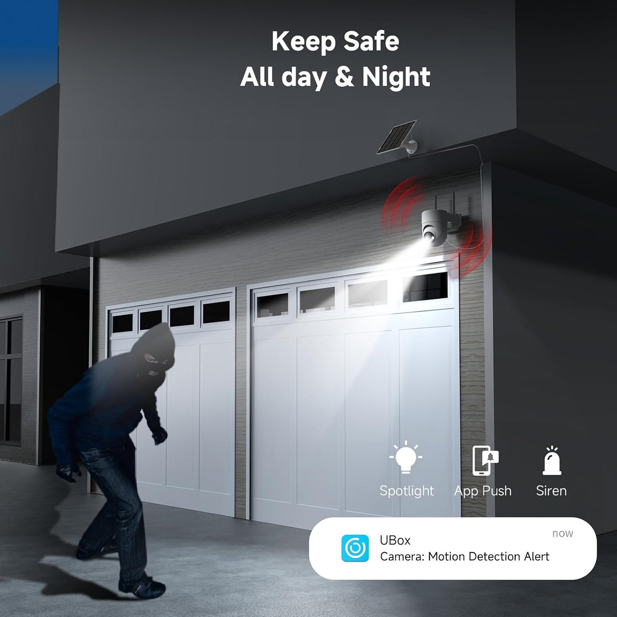 Oculview Cámaras de seguridad solar 2K inalámbricas para exteriores...