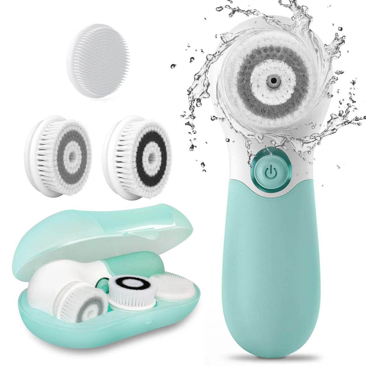 Cepillo de limpieza facial eléctrico exfoliante facial con 3 cabeza...