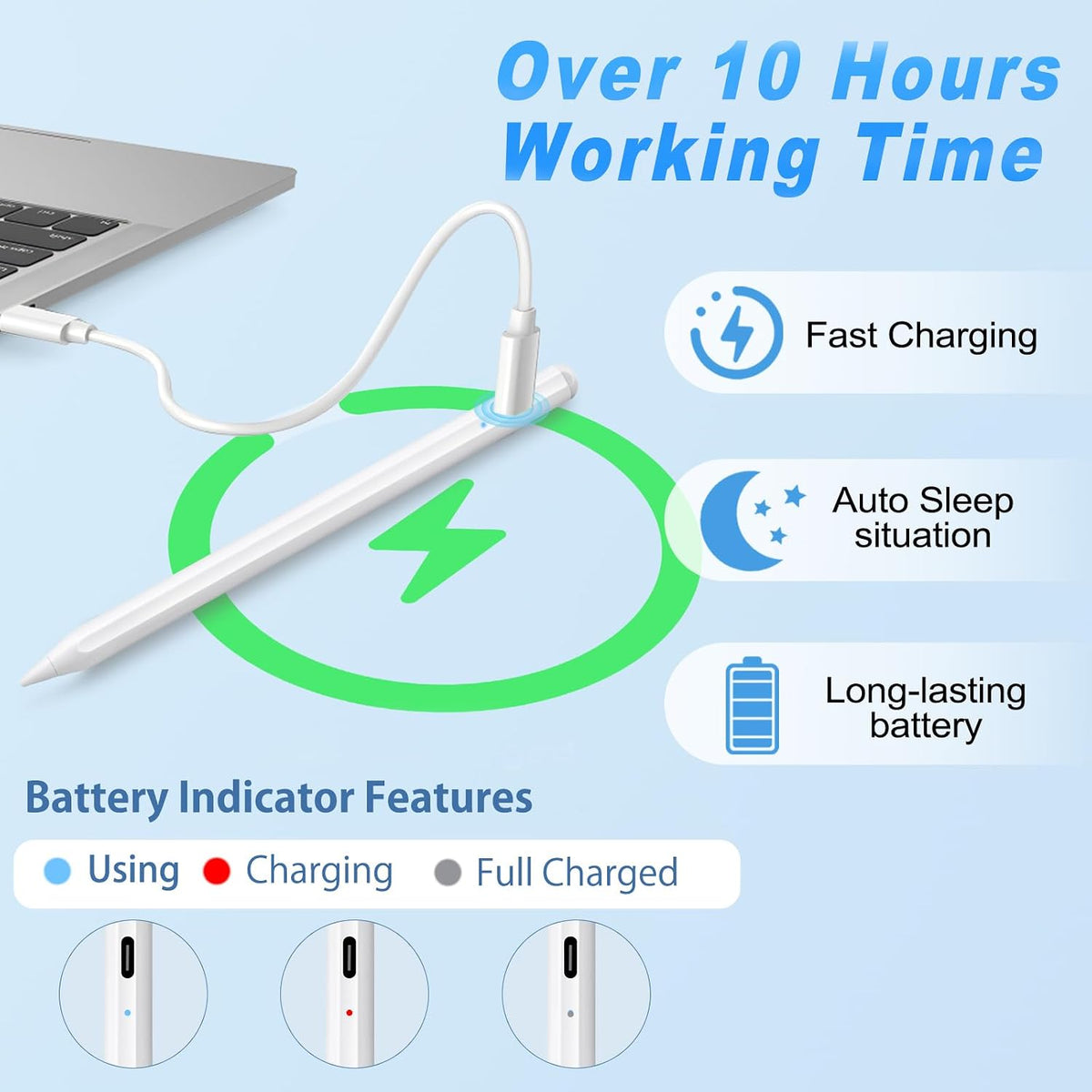 Paquete de 2 lápices capacitivos para iPad 2018-2026, lápiz de carg...