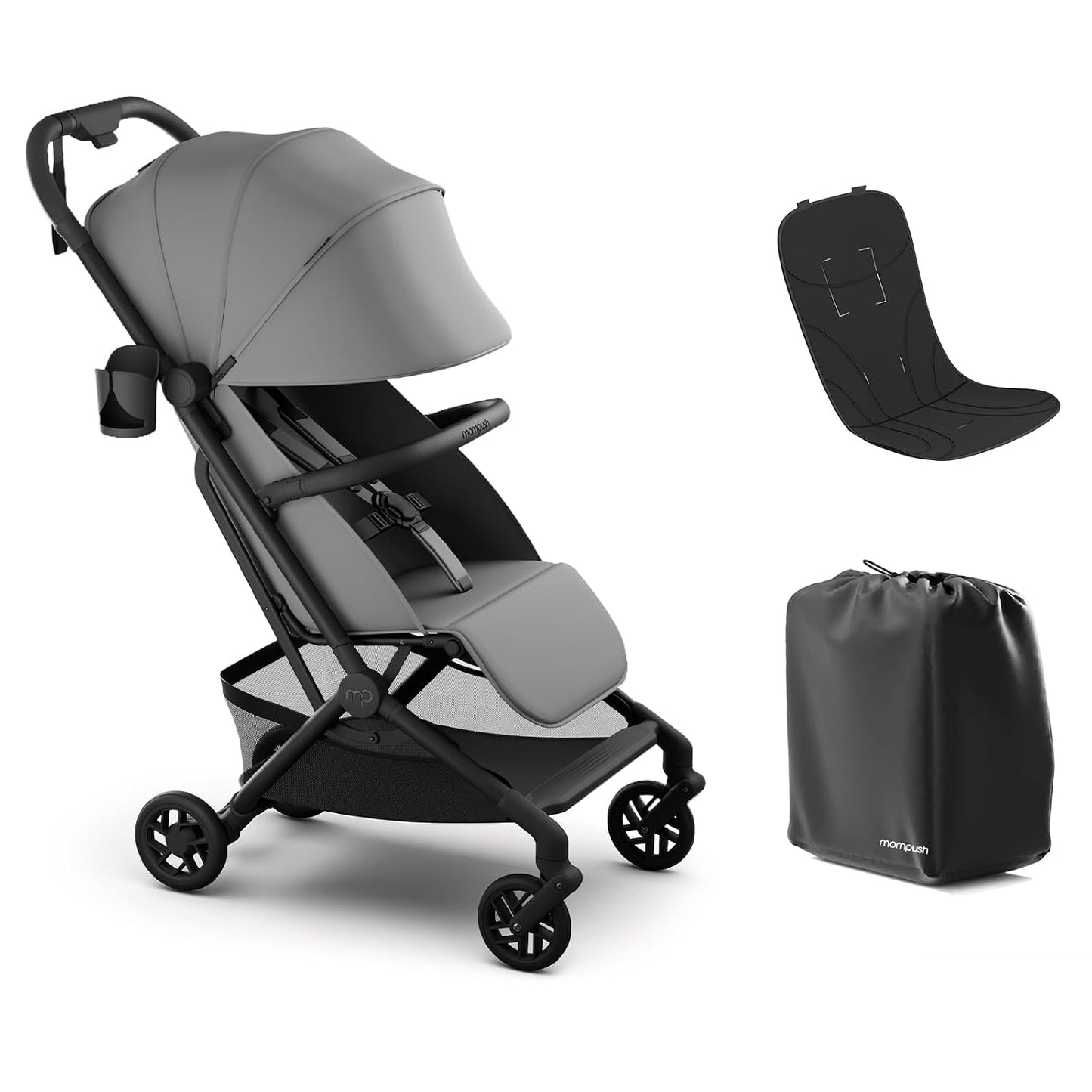 Mompush Velo - Cochecito de viaje compacto plegable con una sola ma...