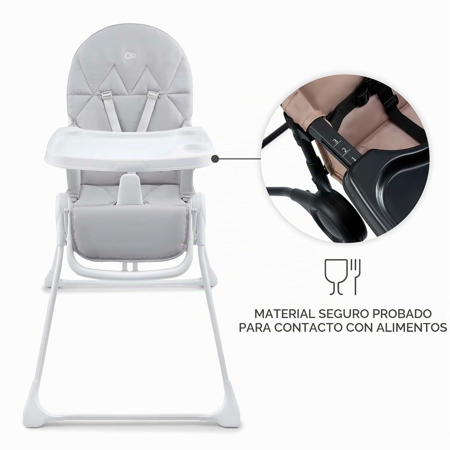 Kinderkraft BINCI - Silla alta plegable, ligera, 11 libras, compact...