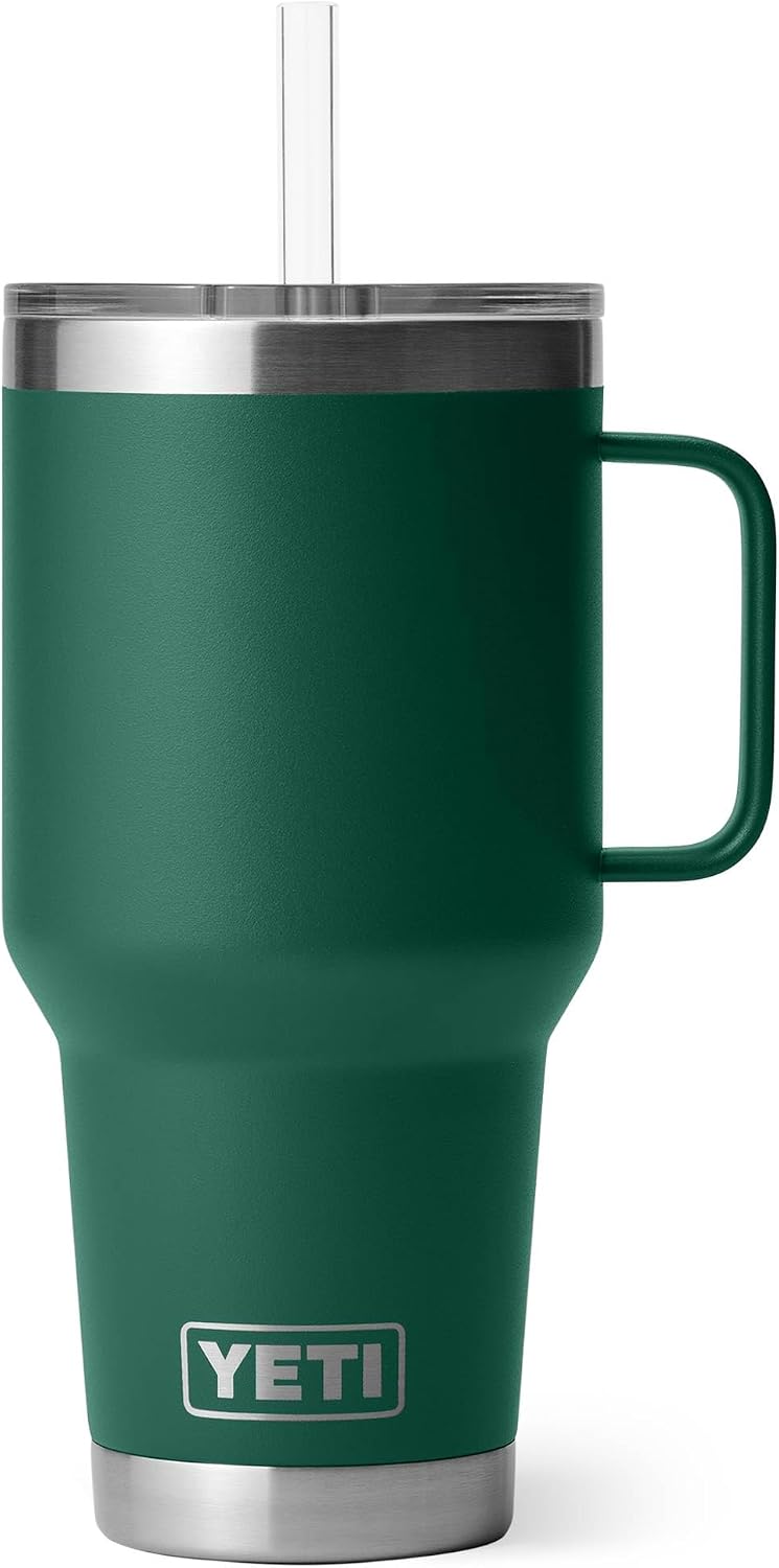 YETI Rambler - Vaso de viaje con asa y tapa con popote, 42 onzas, v...