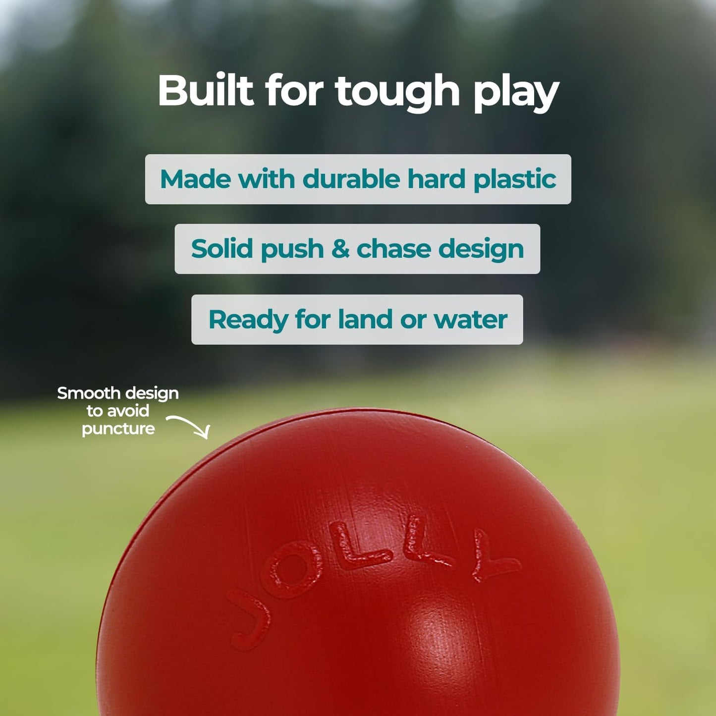 Jolly Pets Push-n-Play - Juguete de pelota para perro, 14 pulgadas\...