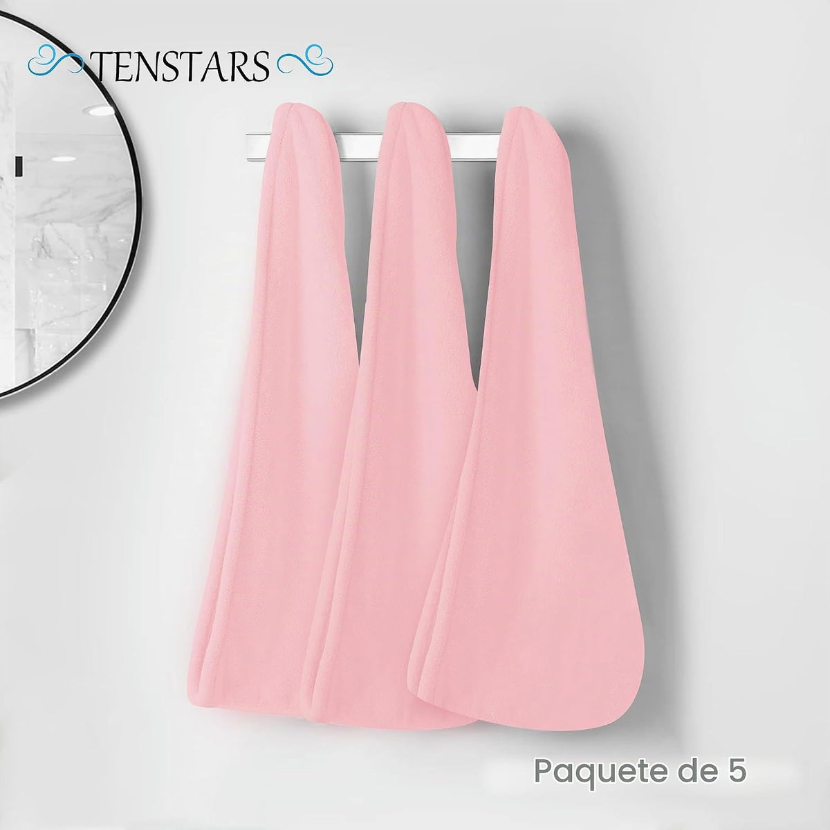 TENSTARS Paquete de 5 toallas envolventes de microfibra engrosadas...