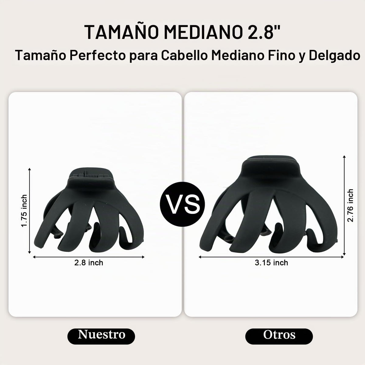 2.8 Pulgadas Pinzas de pelo medianas de pulpo para mujeres, pinzas...
