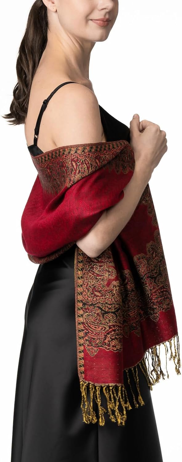 Achillea - Bufanda pashmina de gran estampado paisley para mujer \u...