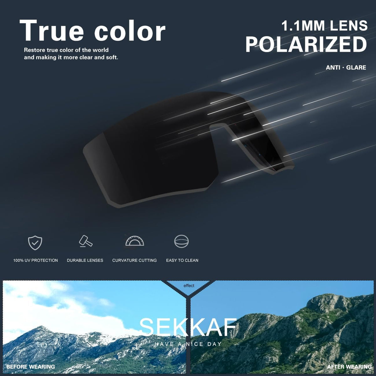 SEKKAF Gafas de sol polarizadas para hombres y mujeres, gafas de so...