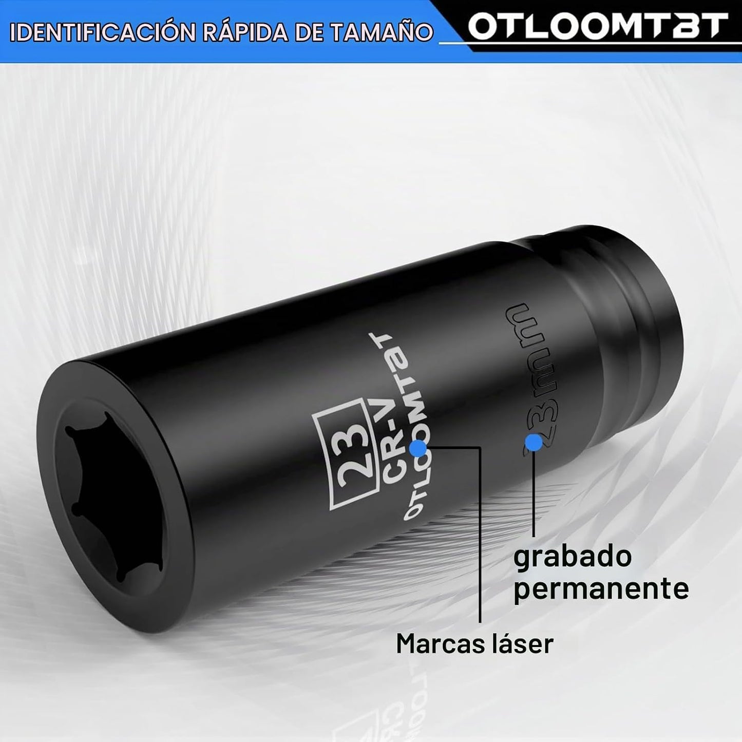 OTLOOMTBT Juego de 32 llaves de impacto de 1\/2 pulgada métricas y...