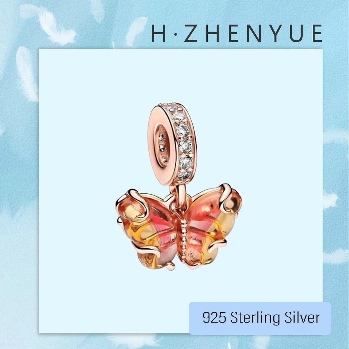 H.ZHENYUE Dijes de plata esterlina 925 con diseño de personaje de p...