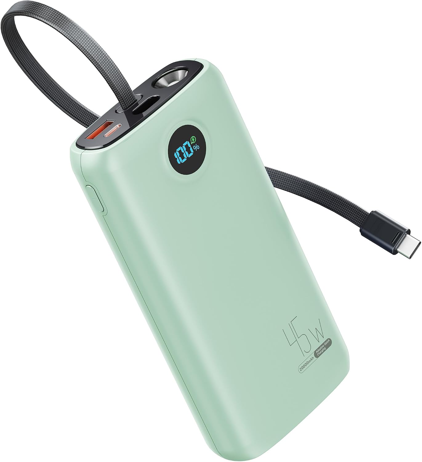 DIAMUAR Cargador portátil 20000mAh 45W, construido en cable USB C,...