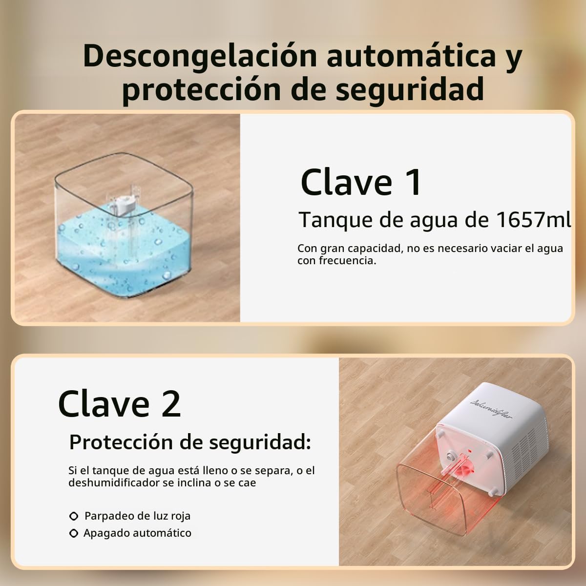 Deshumidificador 1800ML 60.9 fl oz 63OZ Deshumidificador Pequeño pa...