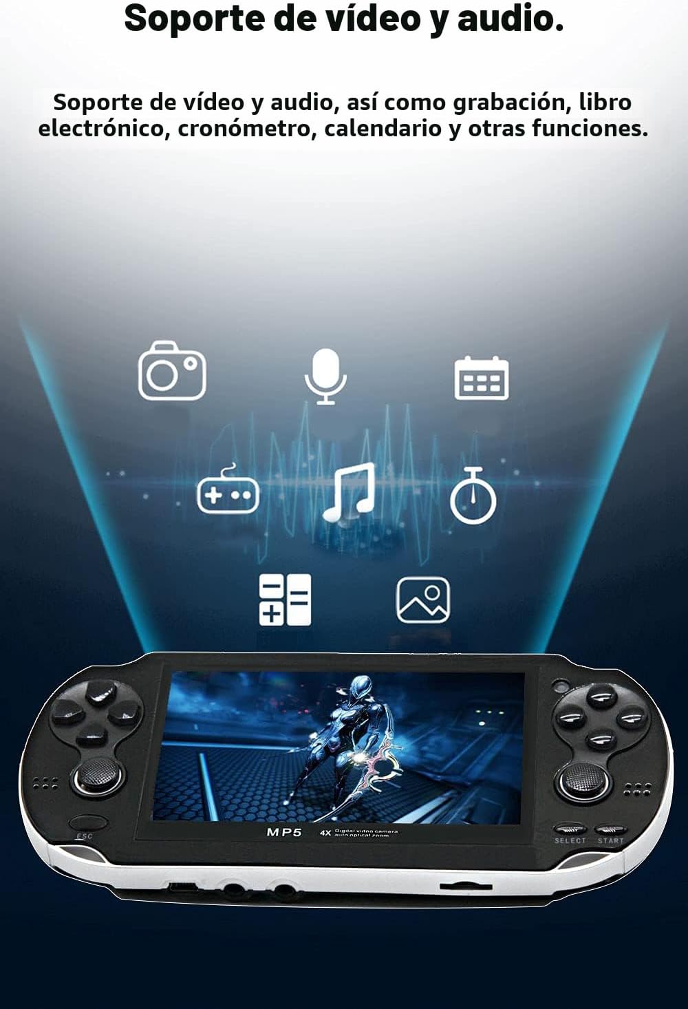 CZT Consola de juegos portátil de 4.3 pulgadas, doble joystick de 8...