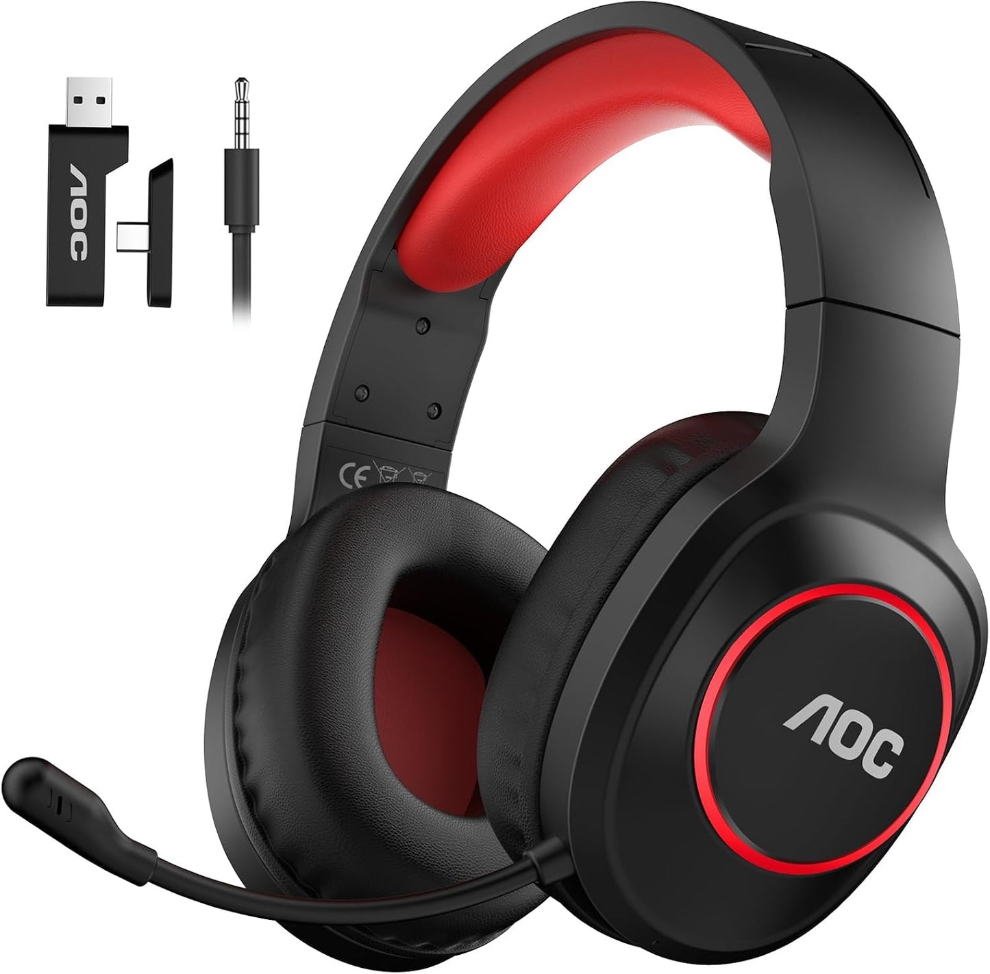 AOC Auriculares Bluetooth para juegos con micrófono para PC, PS5\/4...