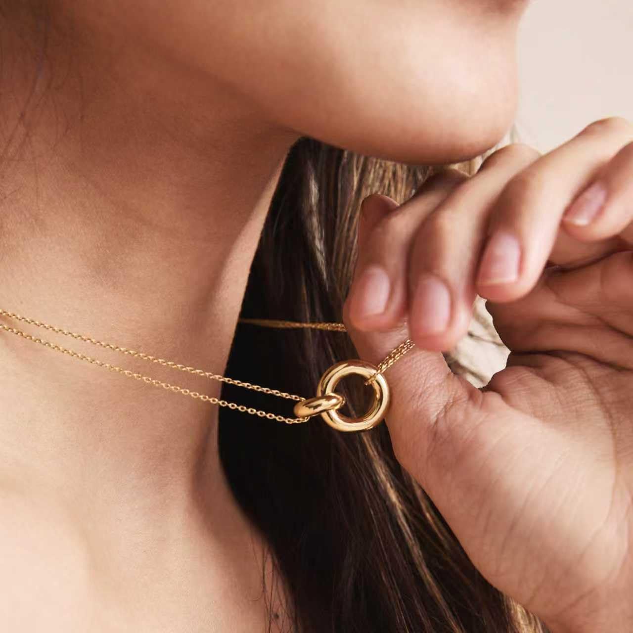 AllenCOCO - Collar de oro delicado para mujer, collares lindos y de...