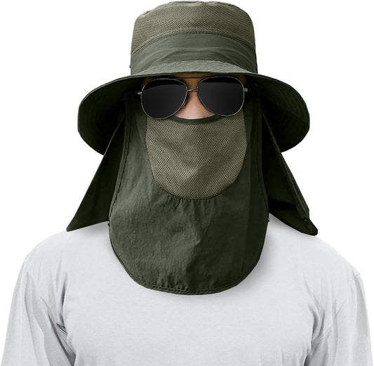 Paquete de 3 sombreros de pesca de ala ancha para hombre, protecció...