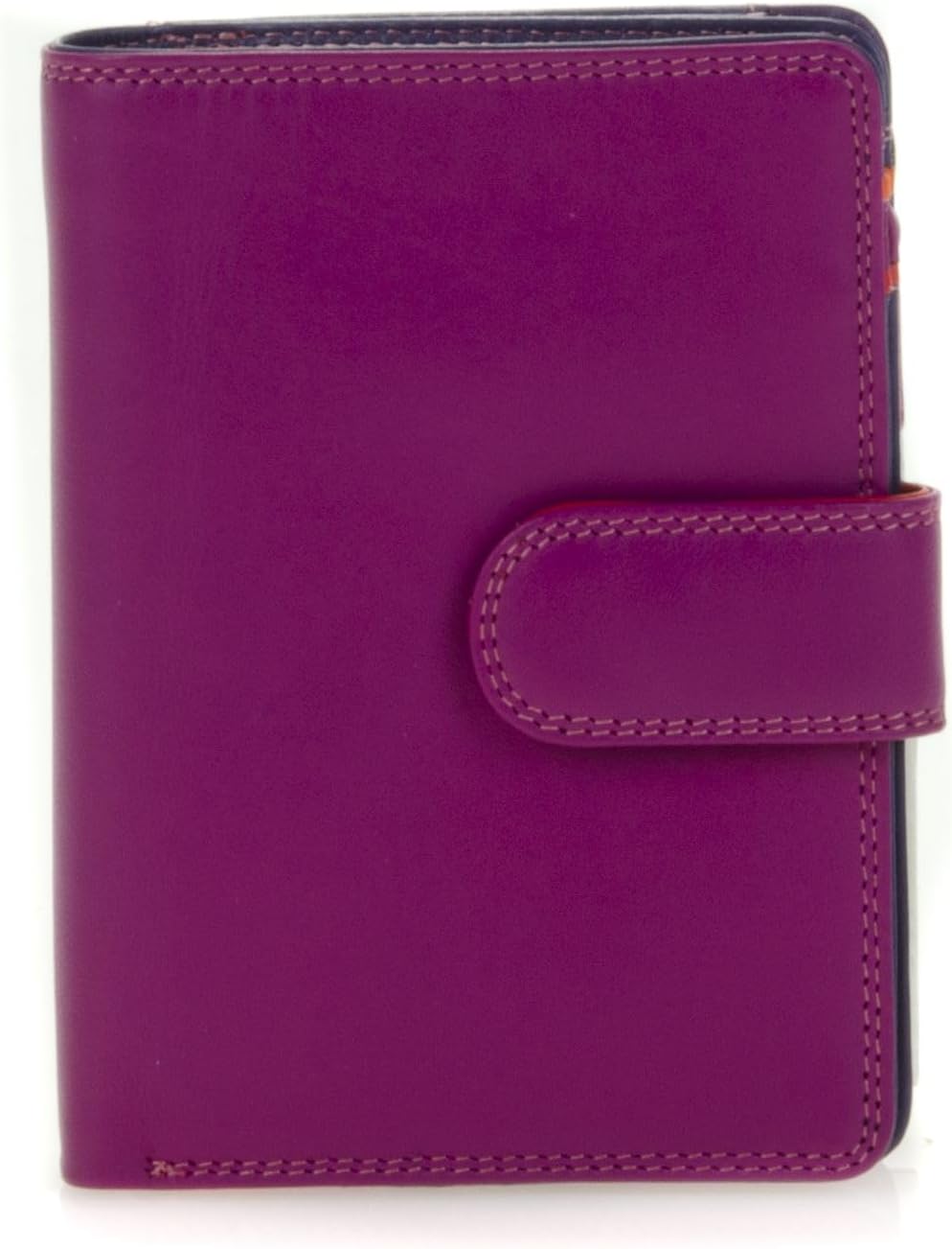 mywalit Cartera mediana de piel con cierre a presión, 9 ranuras par...