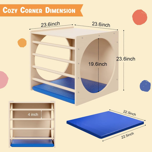 DOLEMODUO Rincón Acogedor de Cubo para Niños, Mueble de Juego Monte...