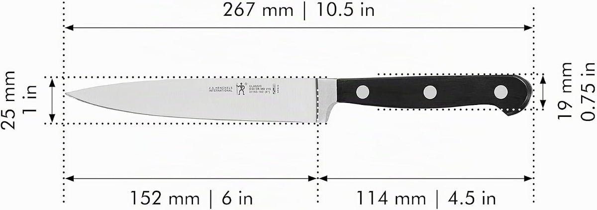 HENCKELS - Cuchillo de chef clásico afilado de 6 pulgadas, diseño a...