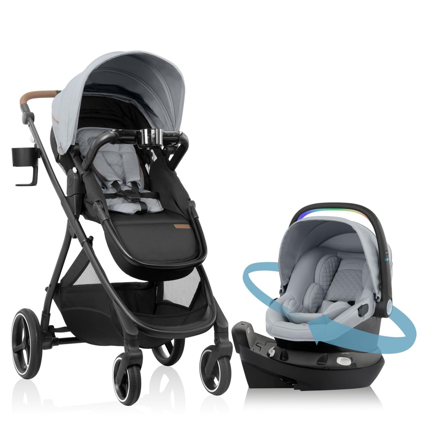 Evenflo Shyft Intuiti+ Sistema de viaje con asiento giratorio Revol...
