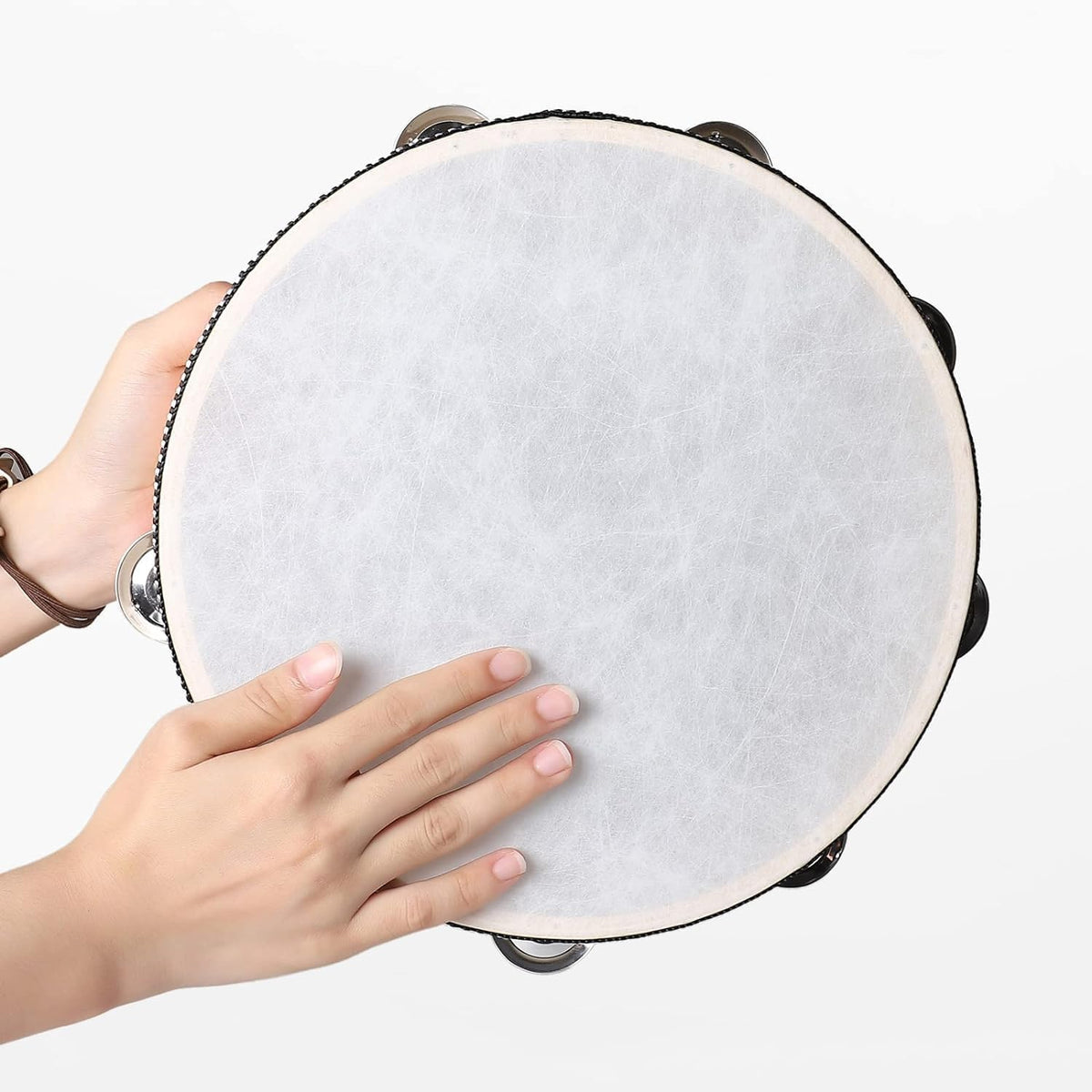 Javik Instrumento musical de pandereta de 10 pulgadas para adultos...