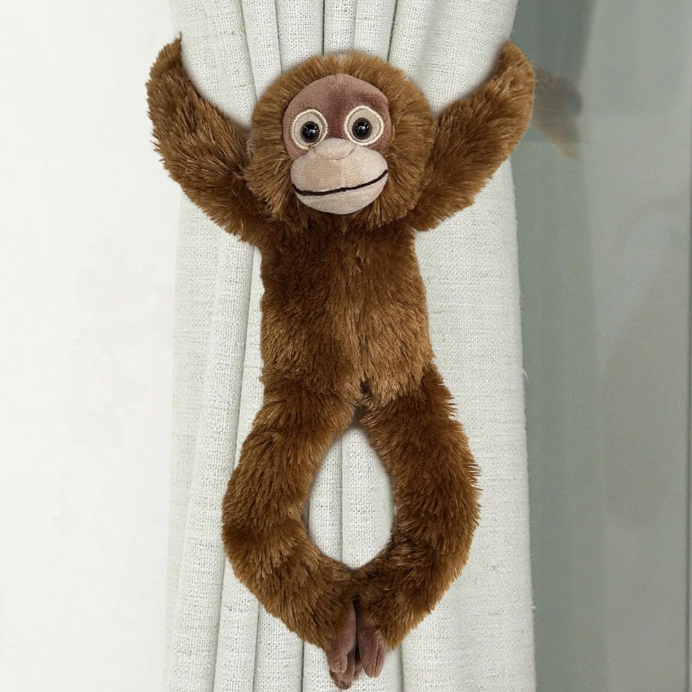Hideekoog Animales de peluche de orangután colgantes, 2 juguetes de...