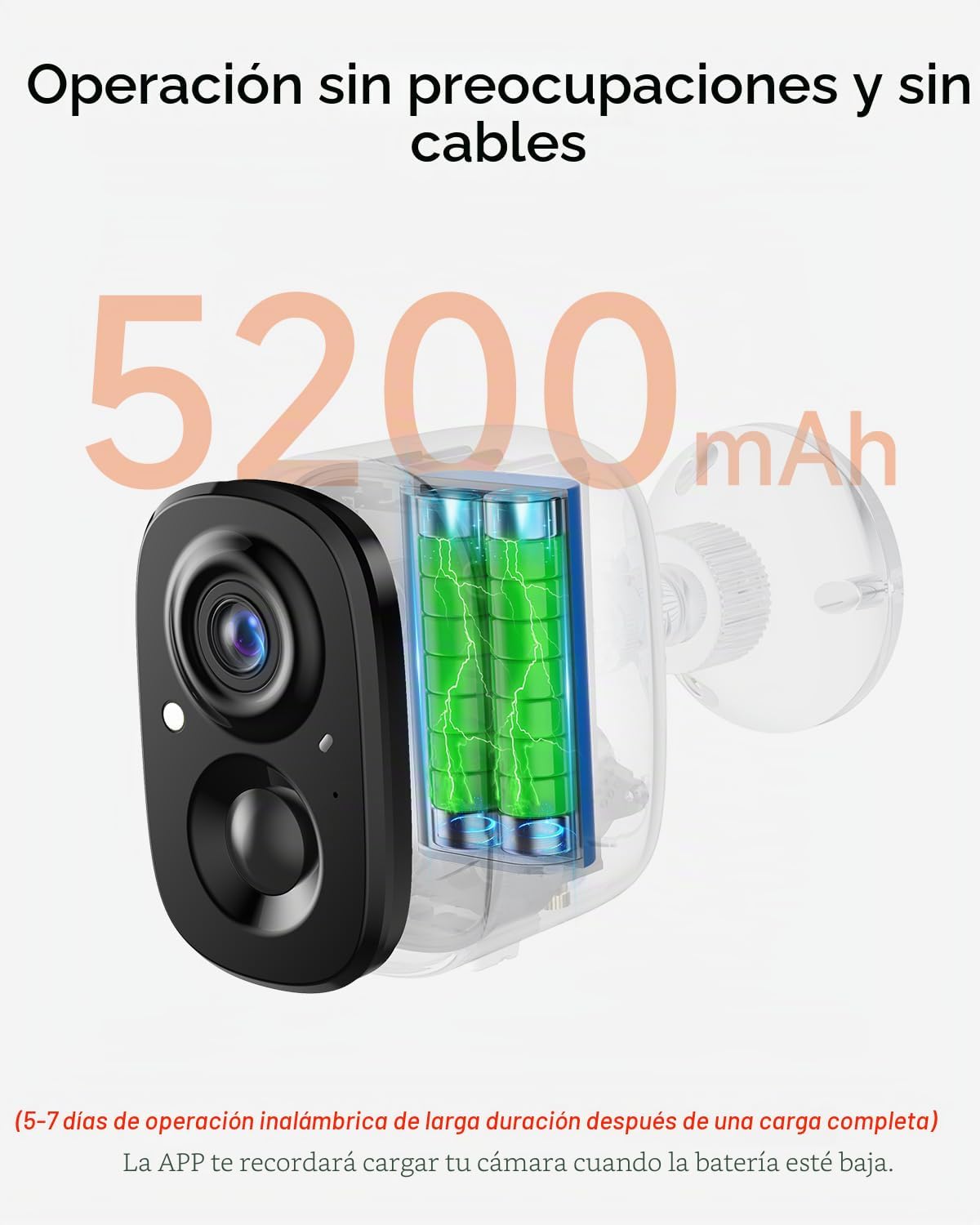 CINMOORE Cámara de seguridad inalámbrica de 2.5K para exteriores, c...