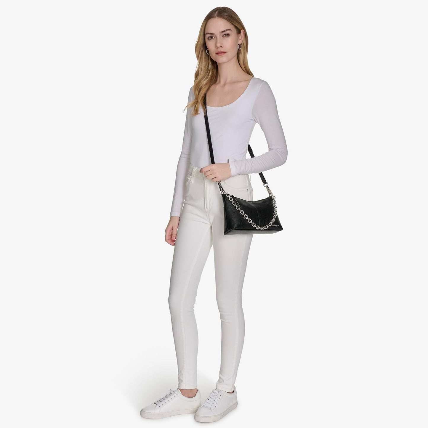 Calvin Klein Zoe Top Zip Chain Crossbody para mujer