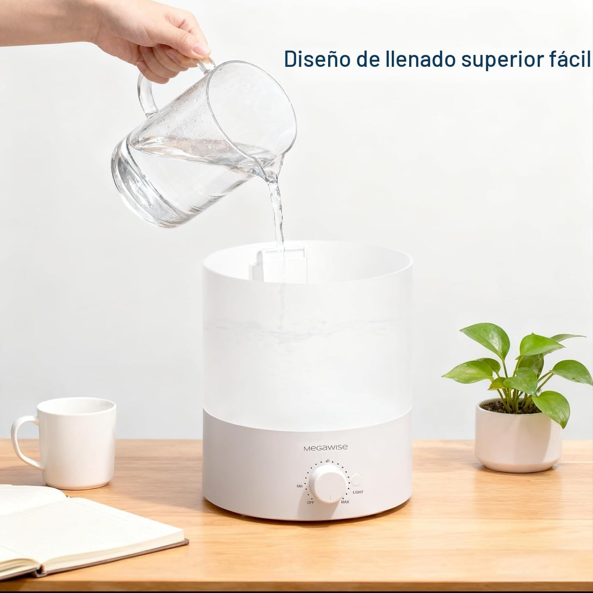 MEGAWISE Paquete de 2 humidificadores de niebla fría, tanque de 2 l...