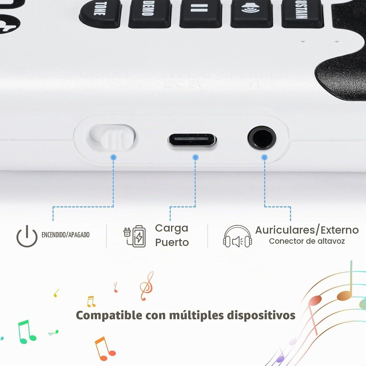 POGOLAB Piano de teclado enrollable de 49 teclas, teclado plegable...