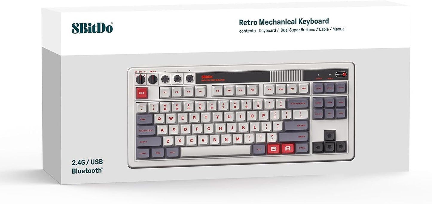 Teclado mecánico retro 8Bitdo, teclado para juegos Bluetooth\/2.4G\...