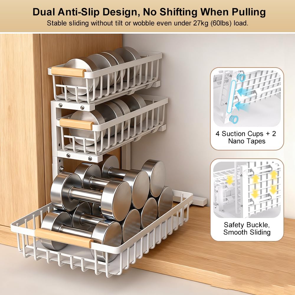 LYSENDUO Organizador para debajo del fregadero, almacenamiento de 3...