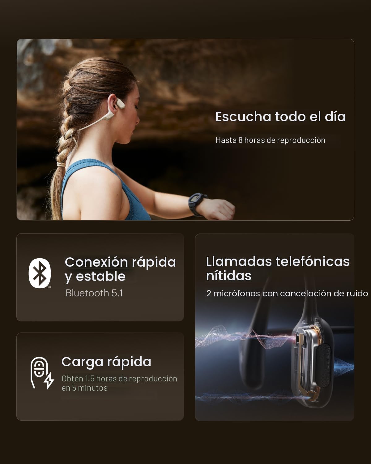 SHOKZ OpenRun Pro - Auriculares de conducción ósea, auriculares dep...