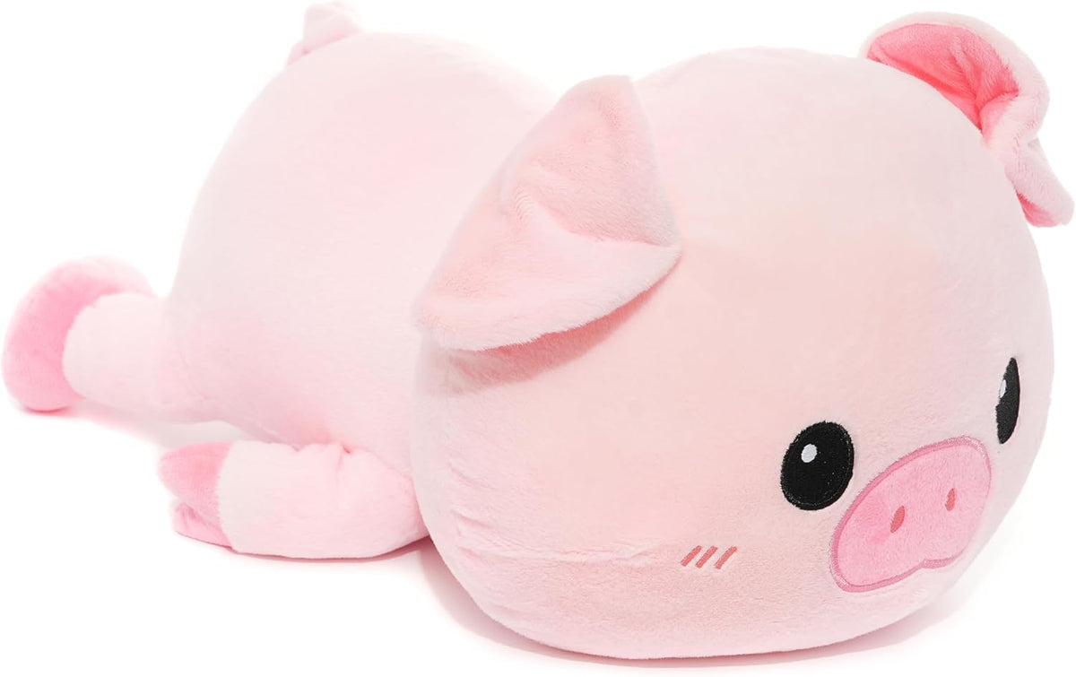 WEIGEDU - Lindo animal de peluche suave de cerdo rosa, 18 pulgadas...