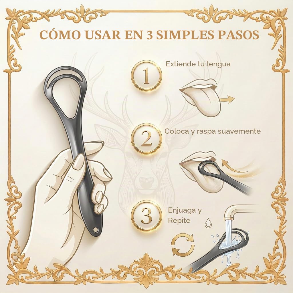 MasterMedi Raspador de lengua negro con estuches (forma de cuchara,...