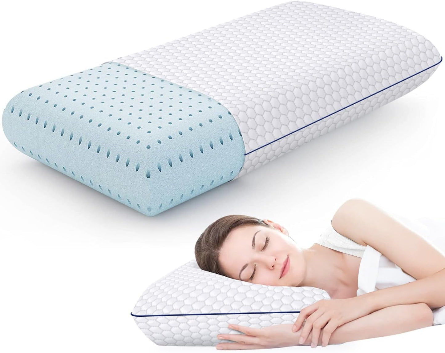 CushyOasis - Almohadas de espuma viscoelástica para dormir de lado,...