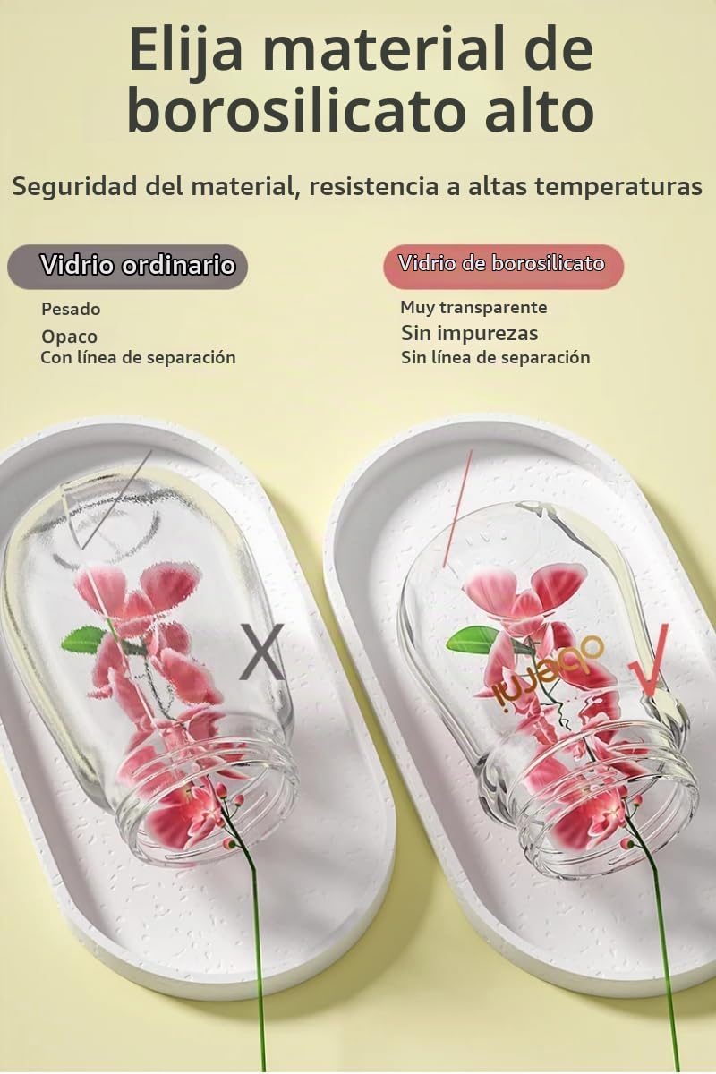 Botellas de Vidrio para Bebés, Biberones Anti-Cólico para Lactancia...