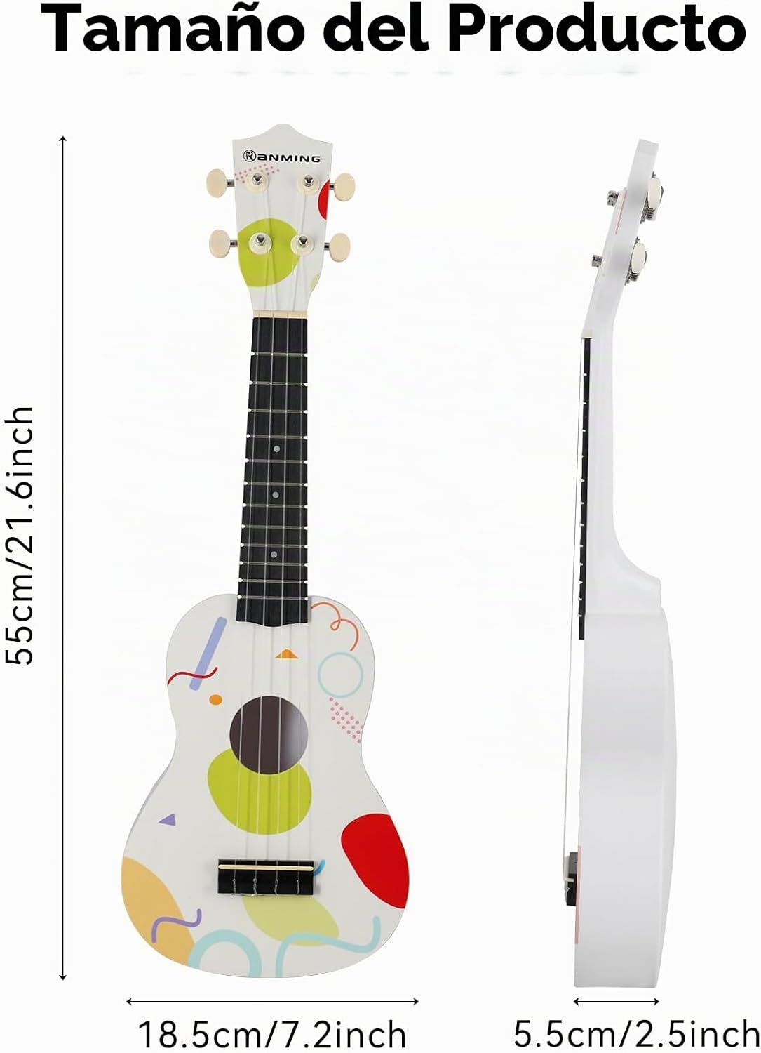 RANMING Ukelele ukelele de 21 pulgadas para niños, kit de iniciació...