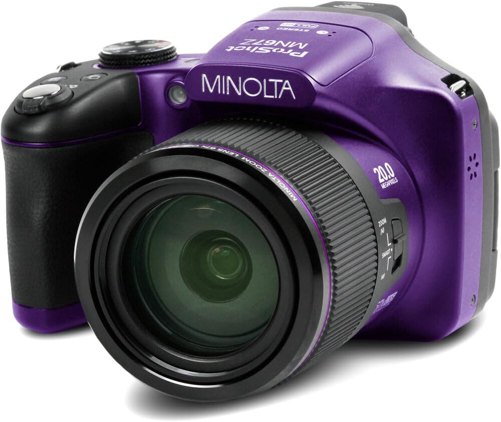 MINOLTA MN67Z - Cámara digital de puente FHD de 20 MP \/ 1080P con...