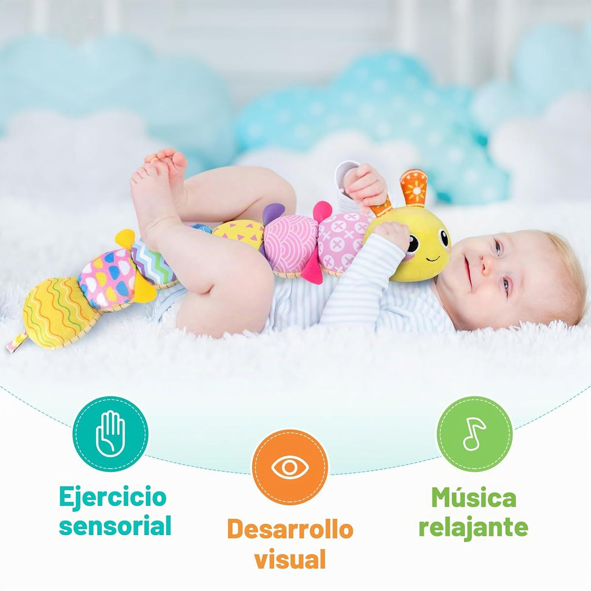 Juguetes sensoriales de oruga para bebés de 0 a 6 a 12 meses | Jugu...