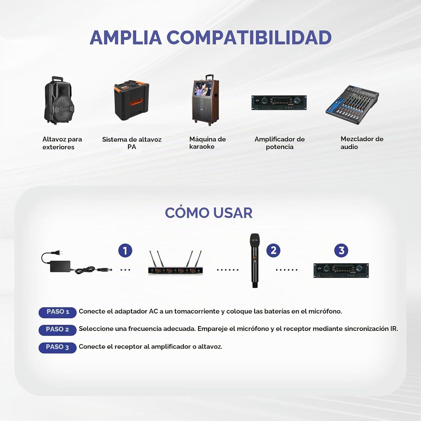 Zenolix Sistema de micrófono inalámbrico, 4 canales UHF metal inalá...