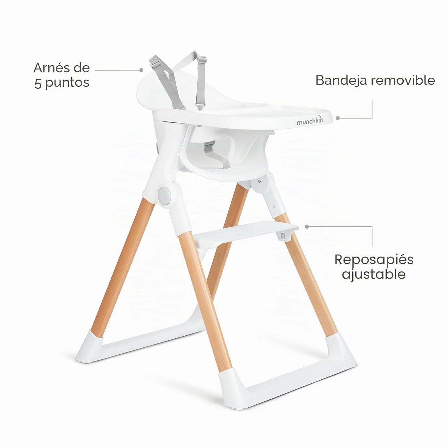 Munchkin Float - Silla alta para bebés y niños pequeños, plegable p...